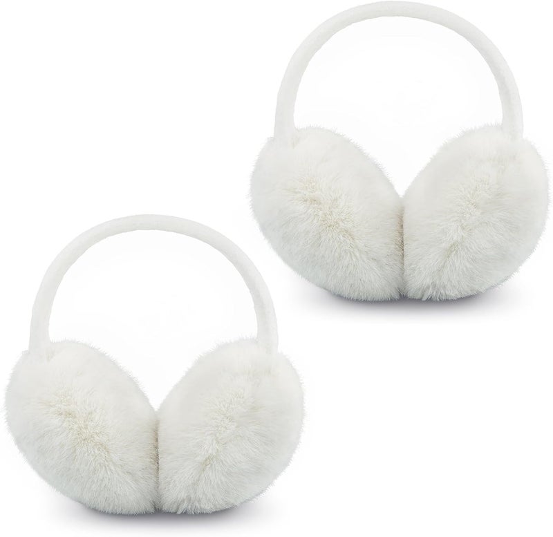 YATANAM Ear Muffs for Women Faux Fur Winter Girls Earmuffs Fluffy Adjustable Ear Warmers Cute Ear Covers - Image 1